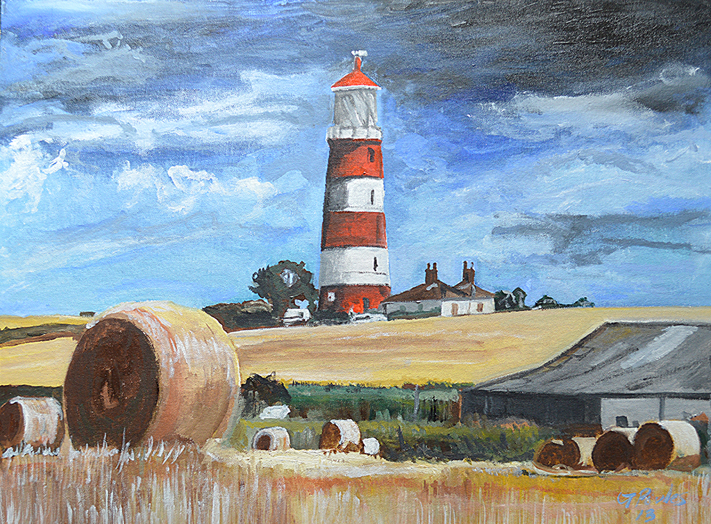 Happisburgh Lighthouse oil painting