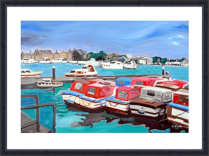 Acrylic painting of Oulton Broad