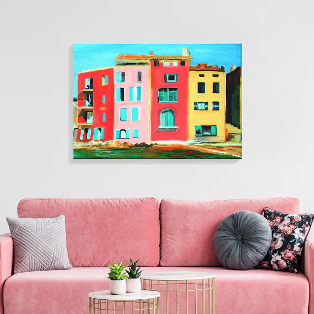 St Tropez House On Beach Canvas Print