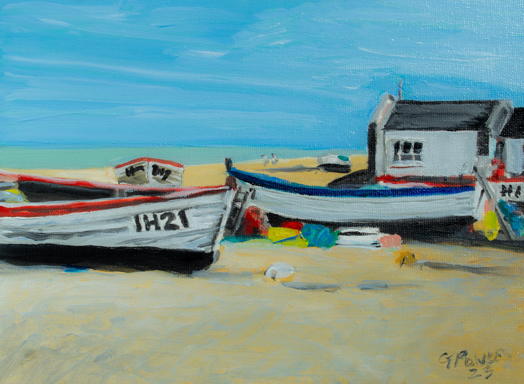 Boats on Aldeburgh Beach.