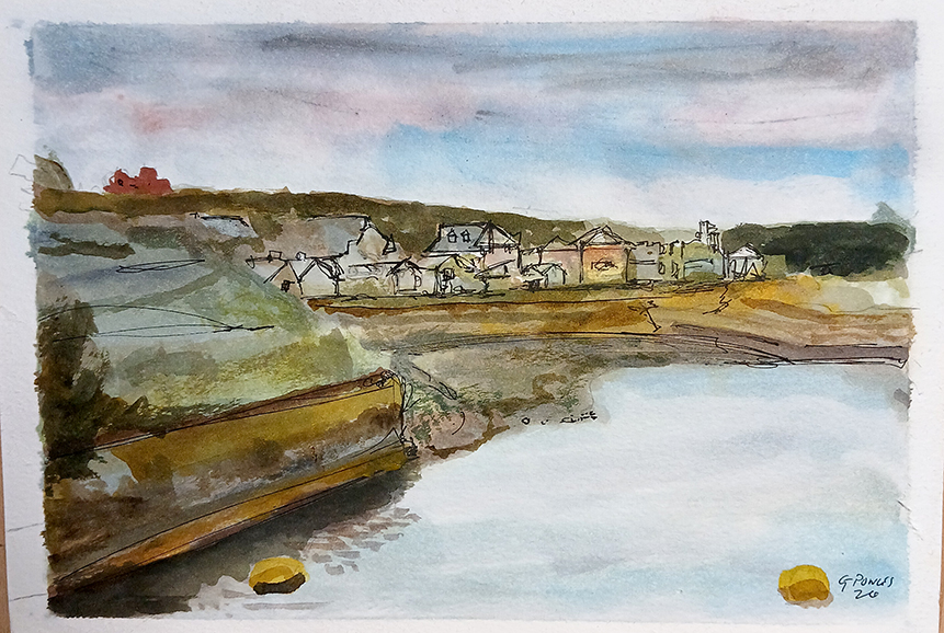 original watercolour painting of Bude in Cornwall