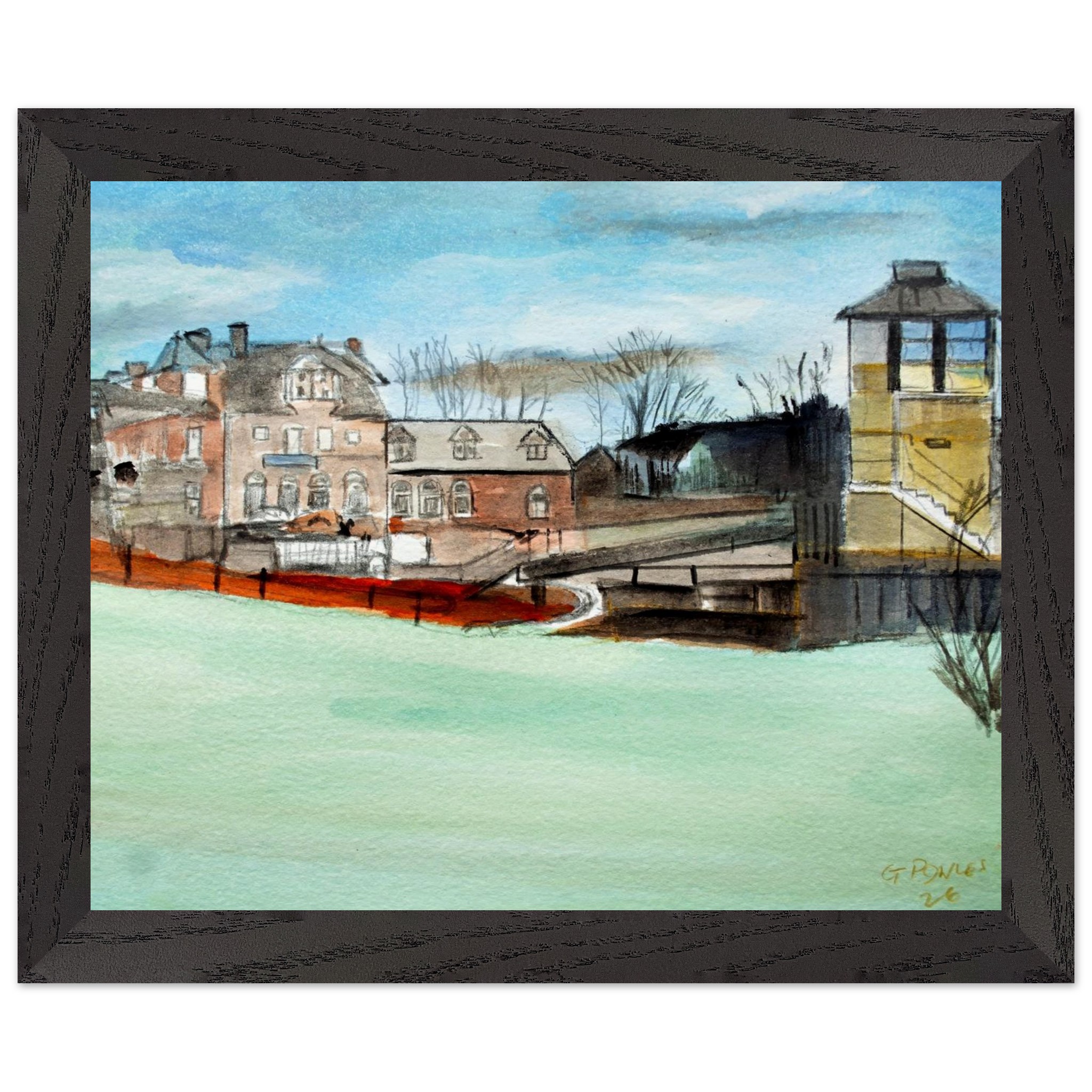 Wherry Hotel Oulton Broad Watercolour Print – Framed Suffolk Coastal Wall Art