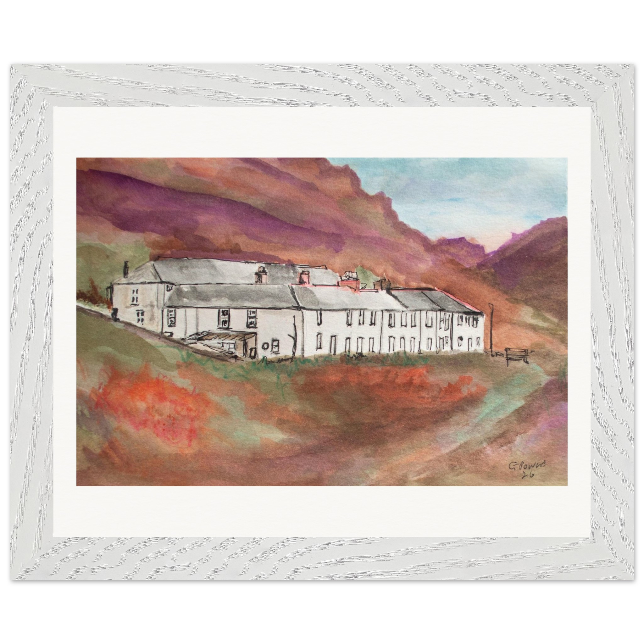 Boscastle Cornwall Watercolor and Ink Painting – Historic Cornish Village Art Print