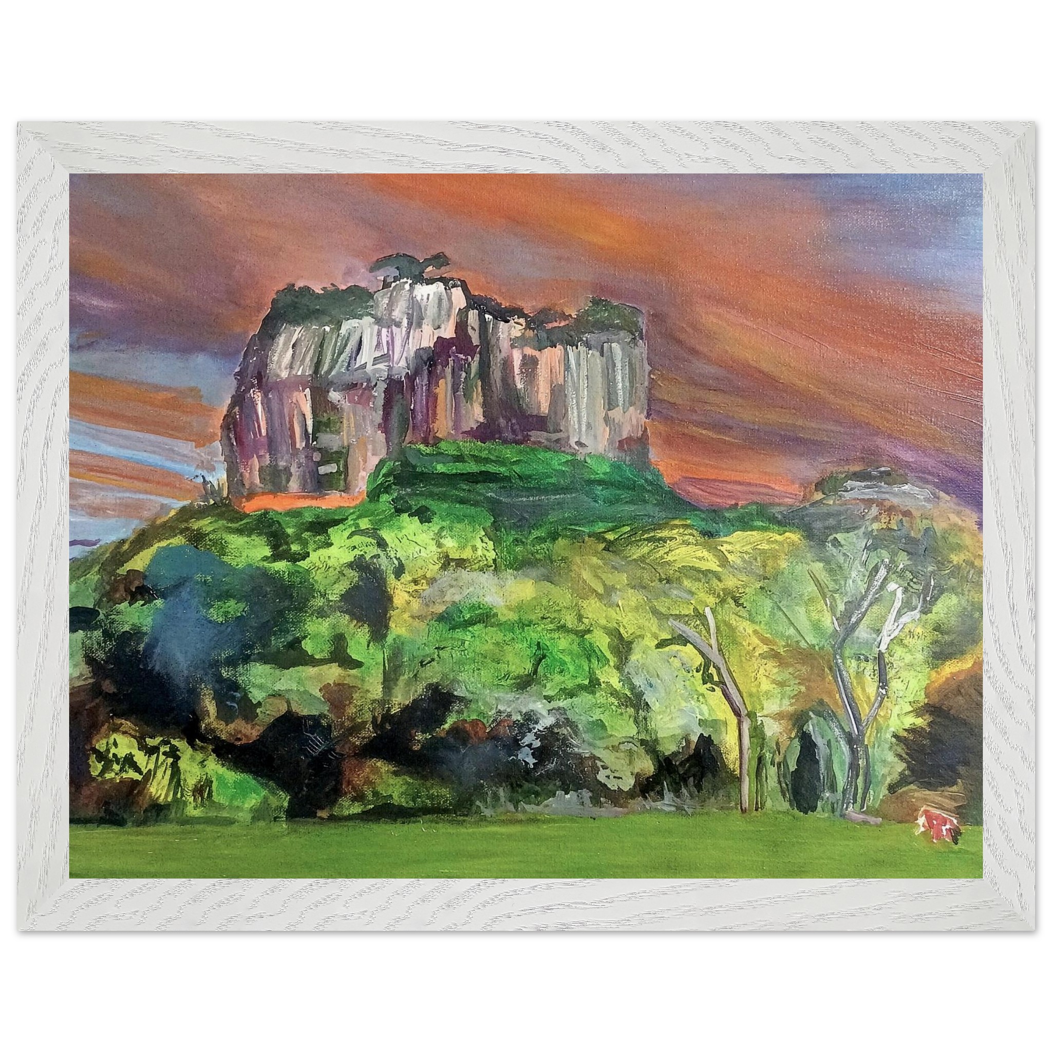 Sigiriya Lion Rock Oil Painting Framed Poster – Museum Quality Art Print, Ready to Hang
