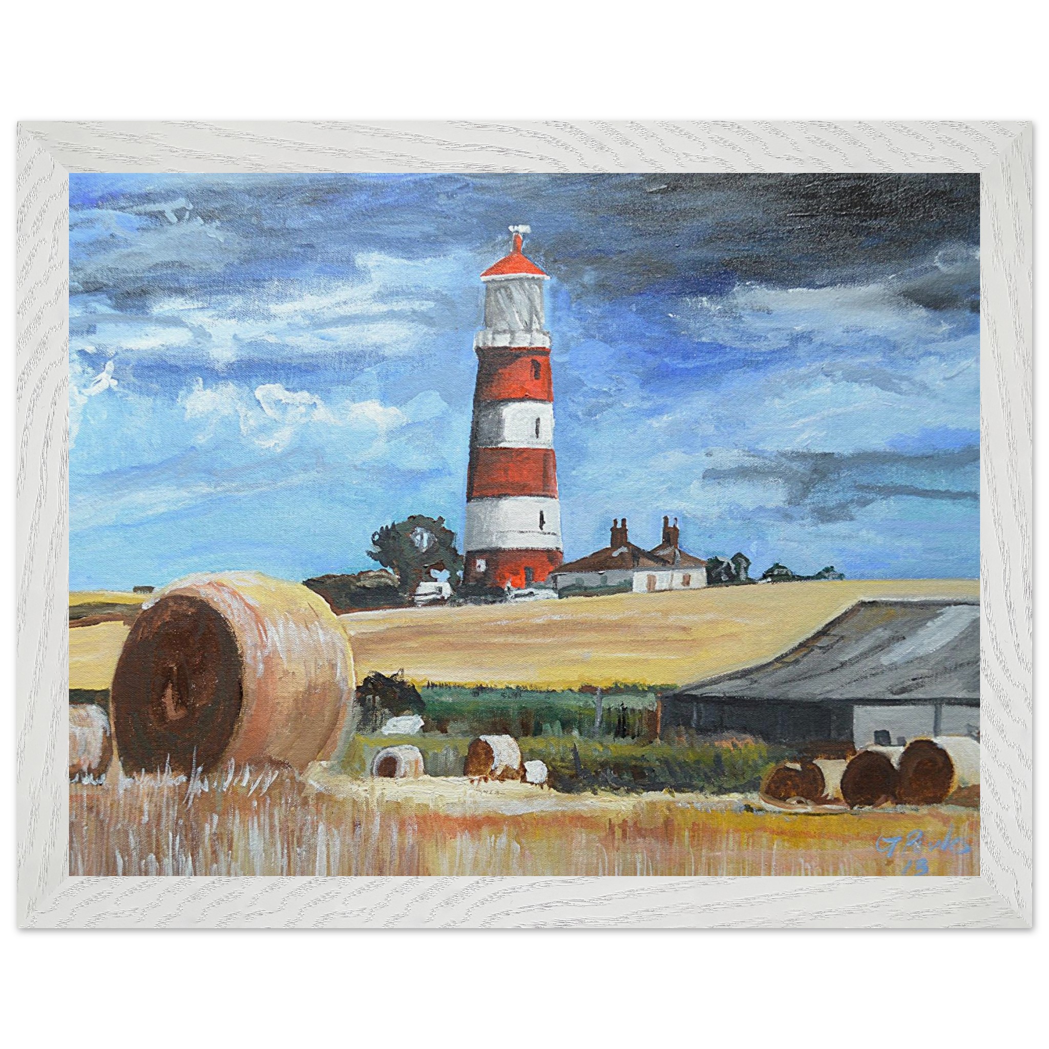 Happisburgh Lighthouse – Premium Wooden Framed Poster With Museum-Quality Matte Paper