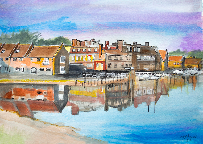 Blakeney Quay Norfolk Watercolour – Coastal Harbour