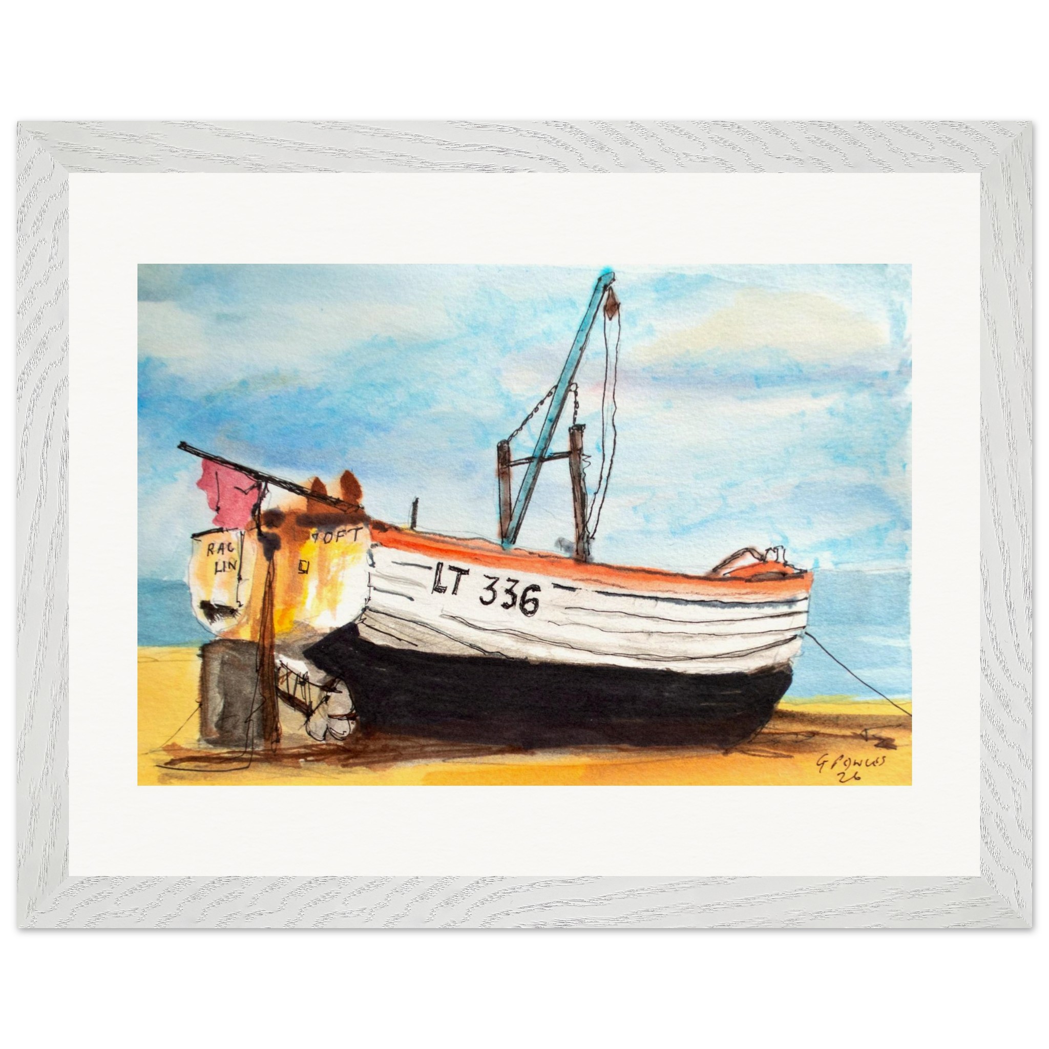 Aldeburgh Fishing Boat Watercolour Print – Suffolk Coast Nautical Art