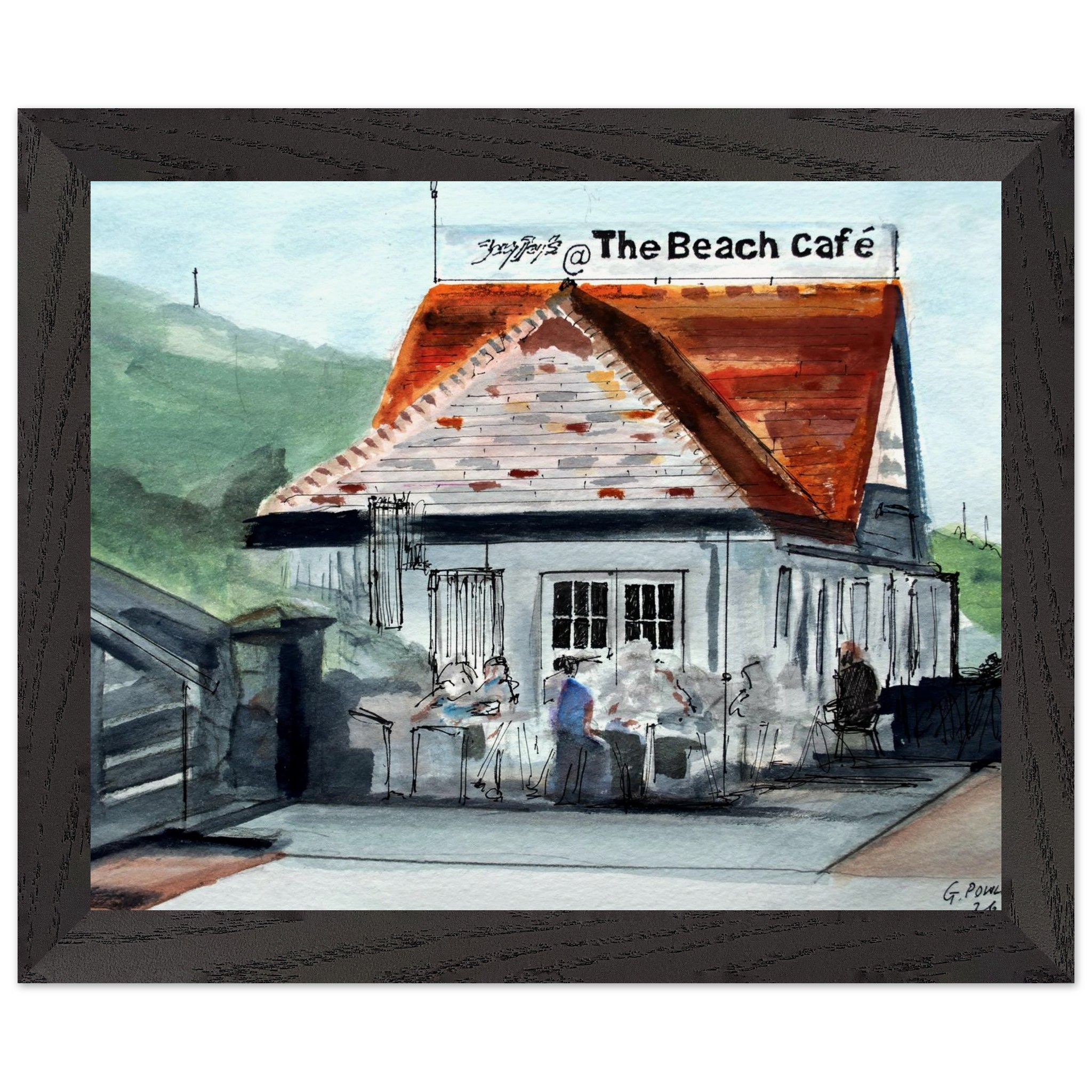 Jay Jays Beach Café Gorleston Watercolour Print – Coastal Café Wall Art