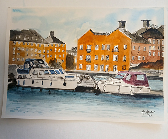 Oulton Broad in Watercolour & Ink