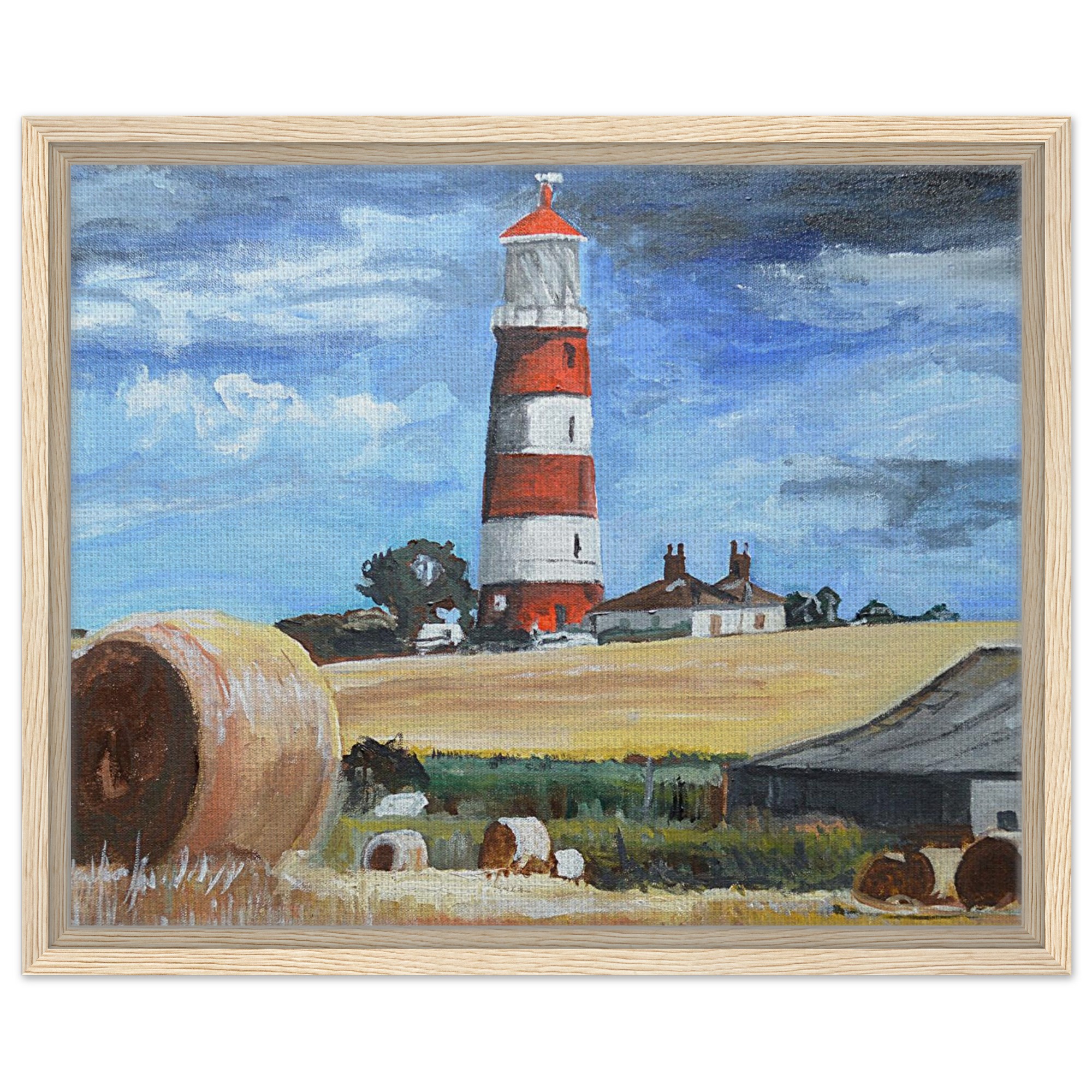Happisburgh Lighthouse Framed Canvas Print