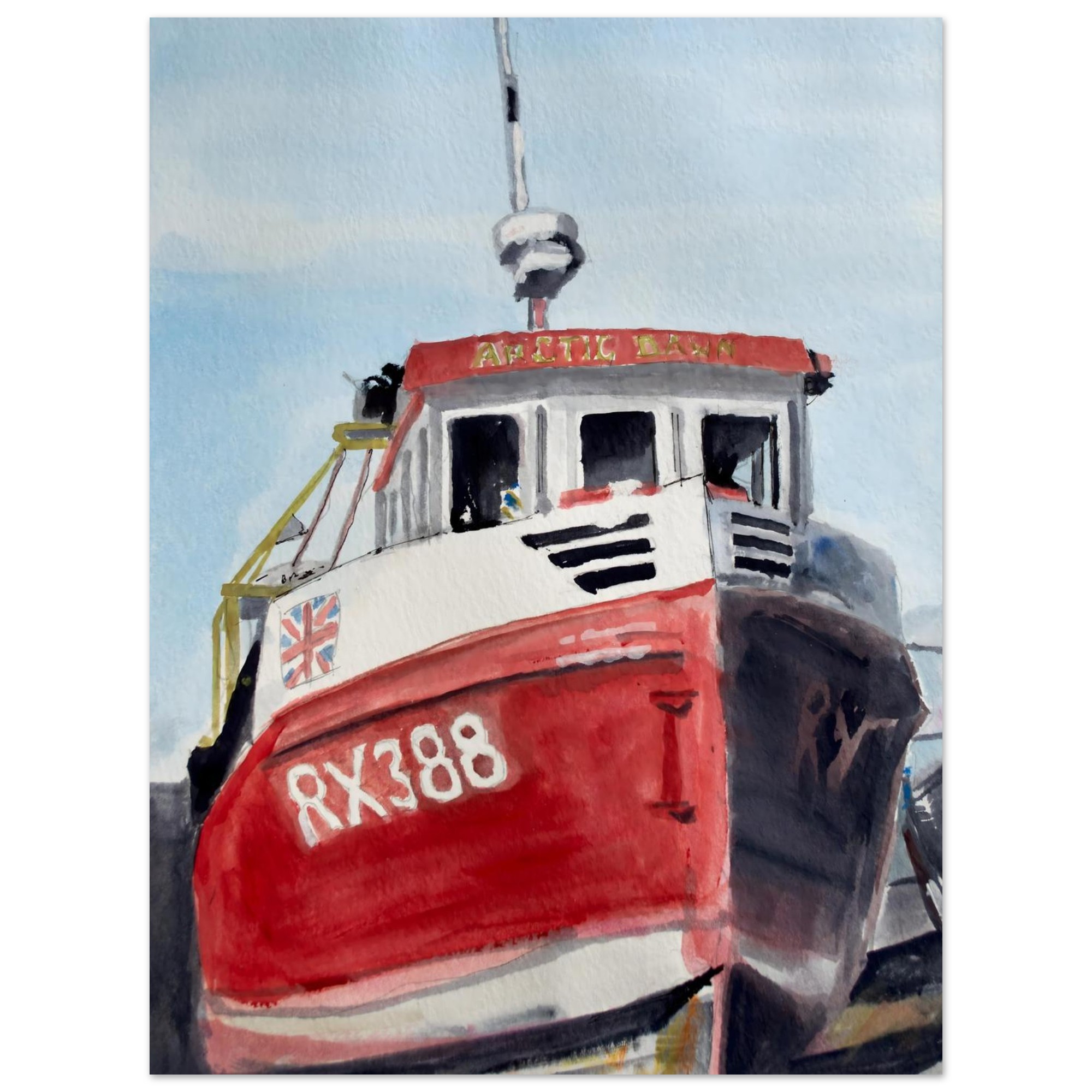 Red Boat Wall Art, Minimalist Nautical Poster, Sailing Wall Decor