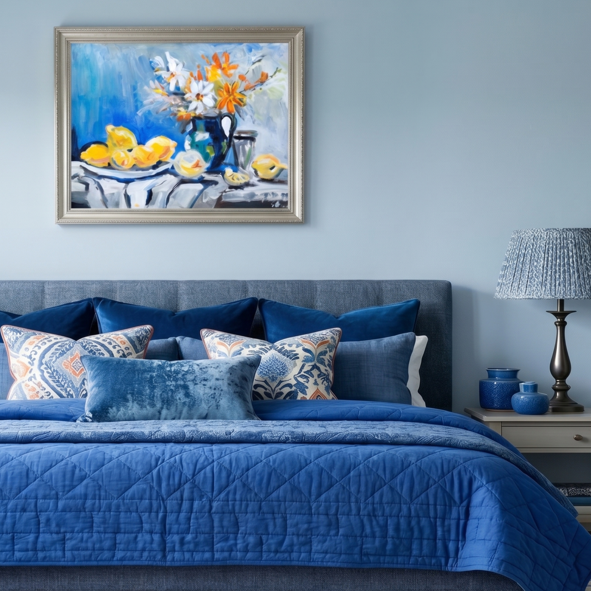 Lemon and Flowers Still Life Art Print, Floral Kitchen Poster - Image 9