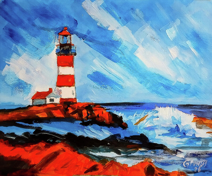 Vibrant Coastal Lighthouse Scene