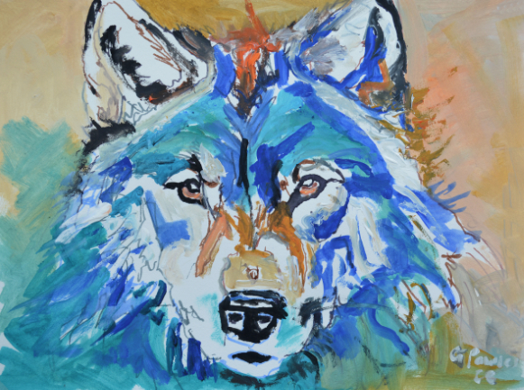 riginal Wolf Painting by Gordon Powles | Expressive Wildlife Art
