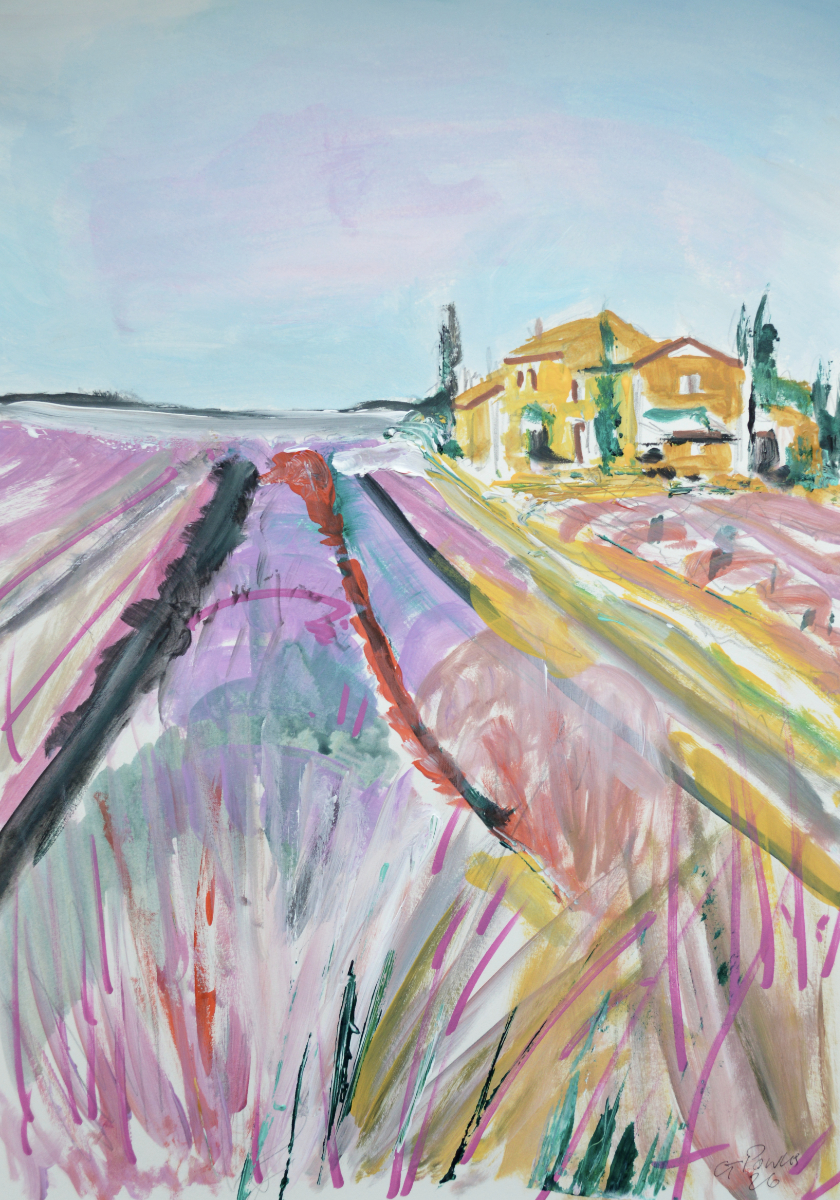 Original Lavender Field Study Acrylic Painting