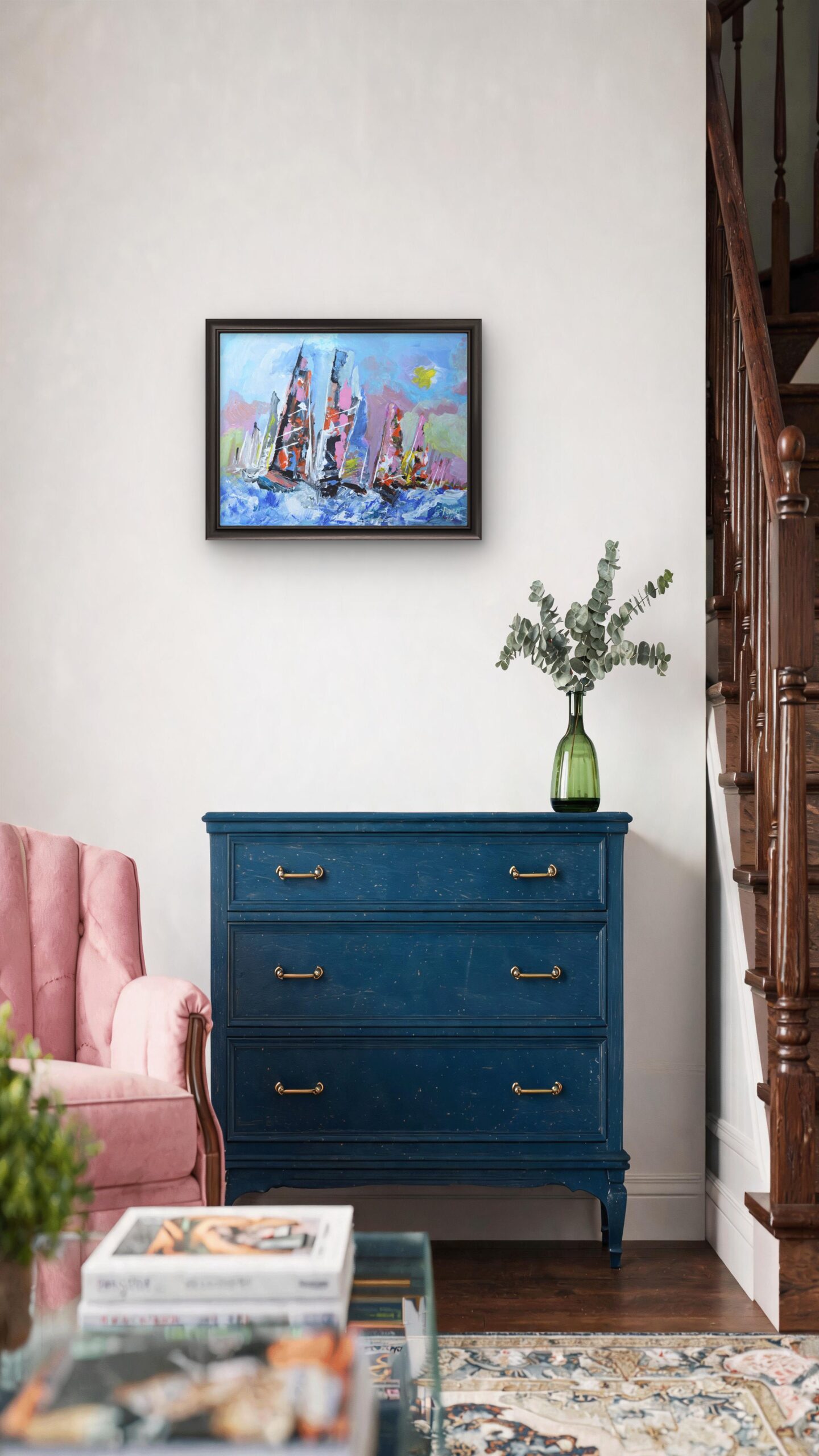 Sails in Motion | Original Regatta Sailing Boats Impressionist Acrylic Painting - Image 5