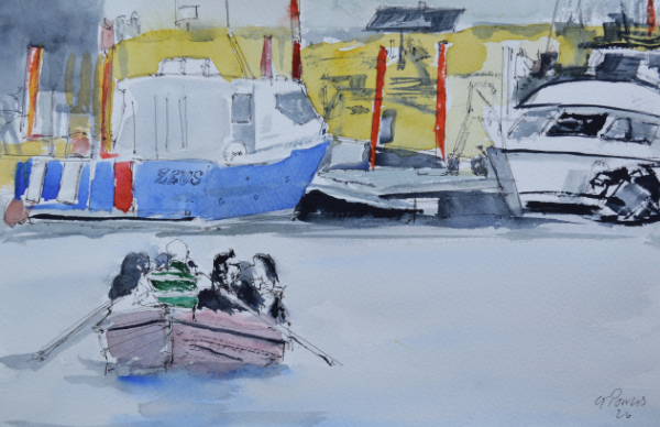 Walberswick Harbour Watercolour Art