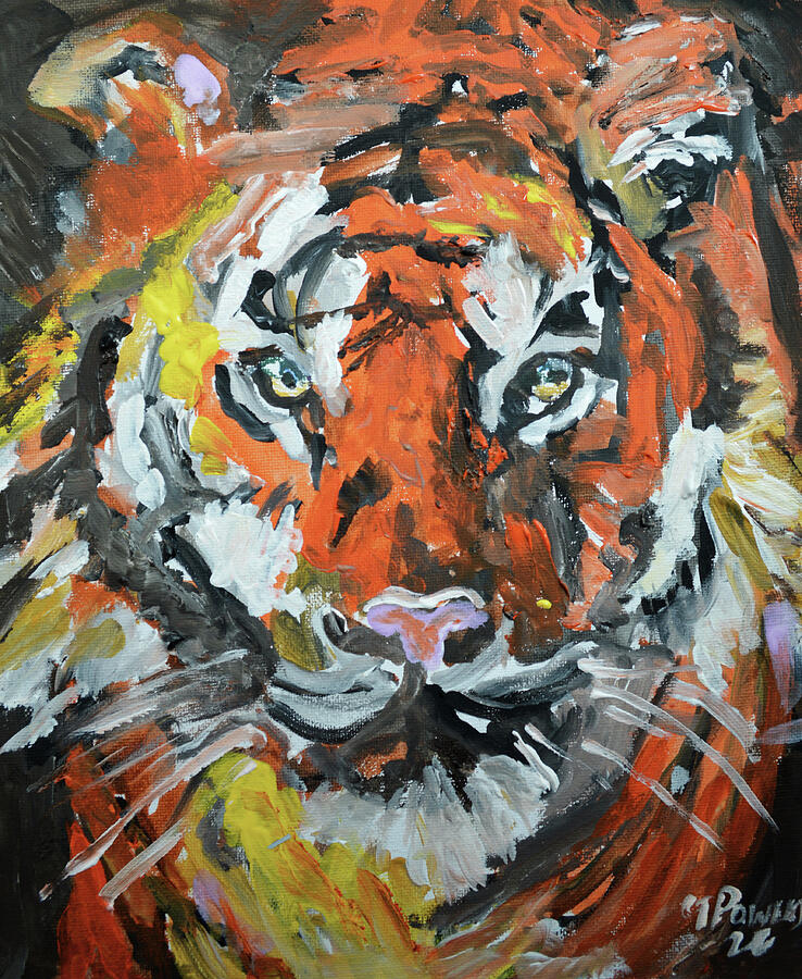 Abstract Tiger Portrait Painting