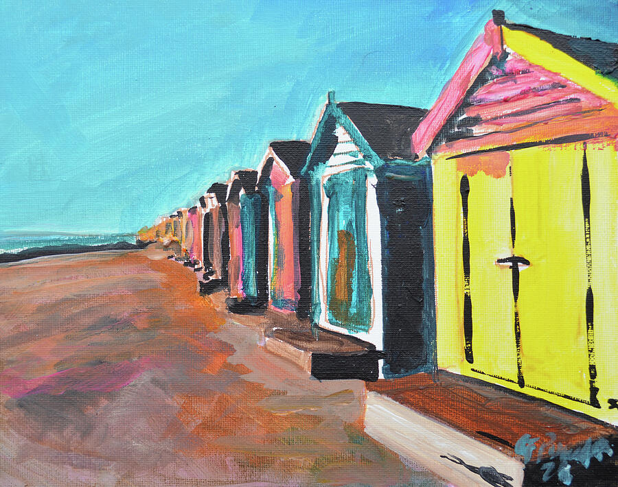 Beach Huts: Coastal Impressionism Painting