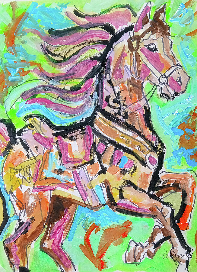 Colourful Abstract Horse Portrait Painting