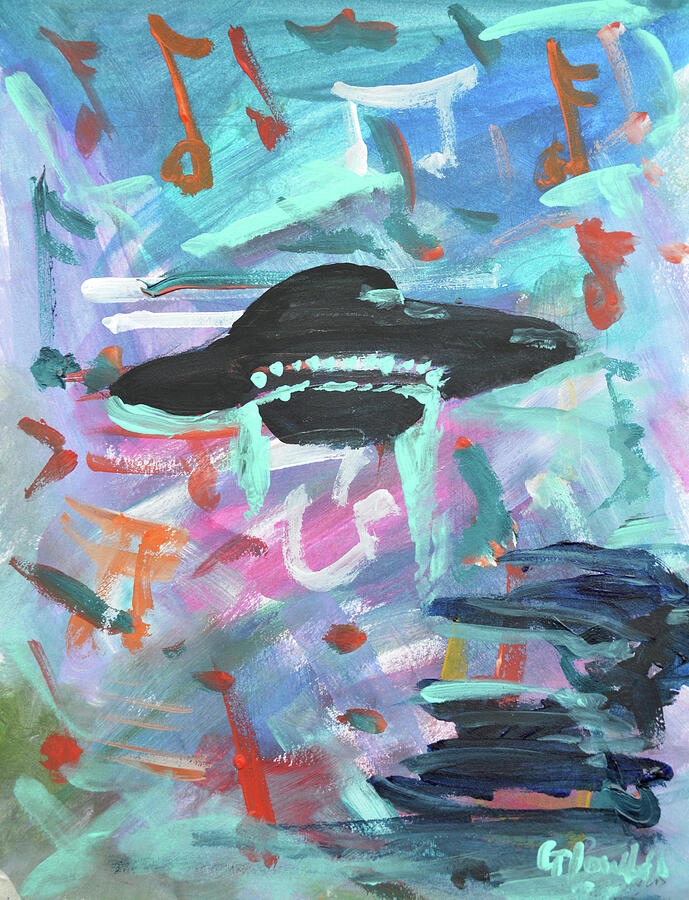 Cosmic Rhythm Musical UFO Flying Saucer Painting