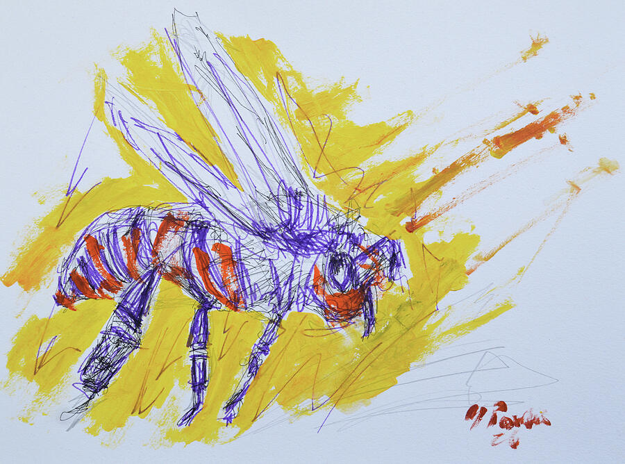 Expressionist Honeybee Sketch