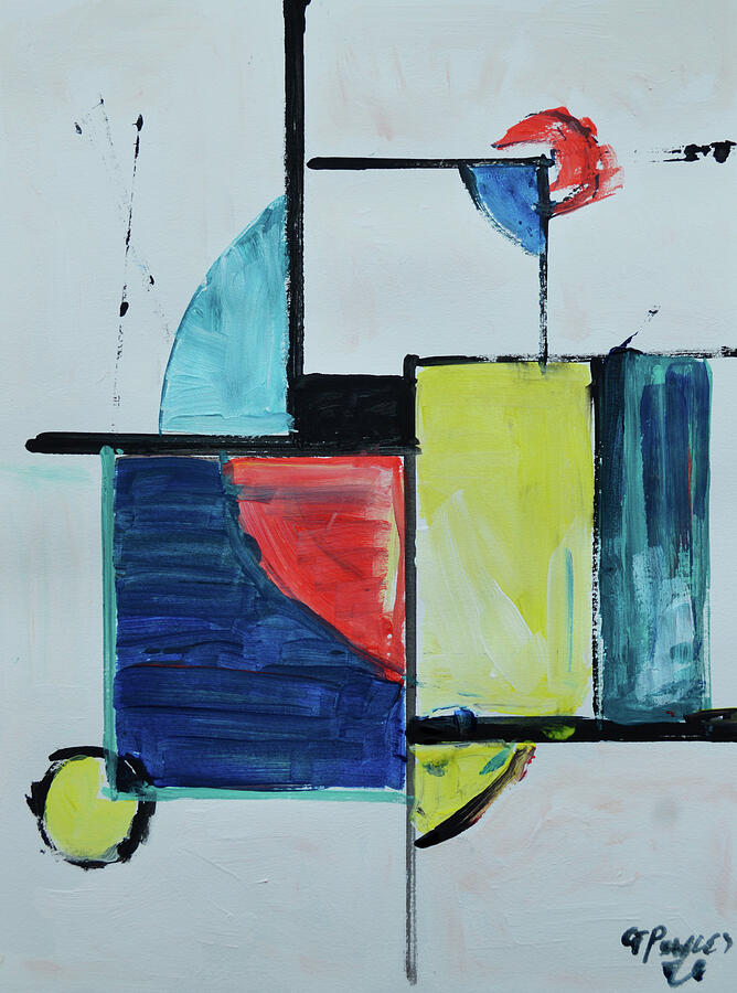 Geometric De Stijl Inspired Modern Abstract Composition