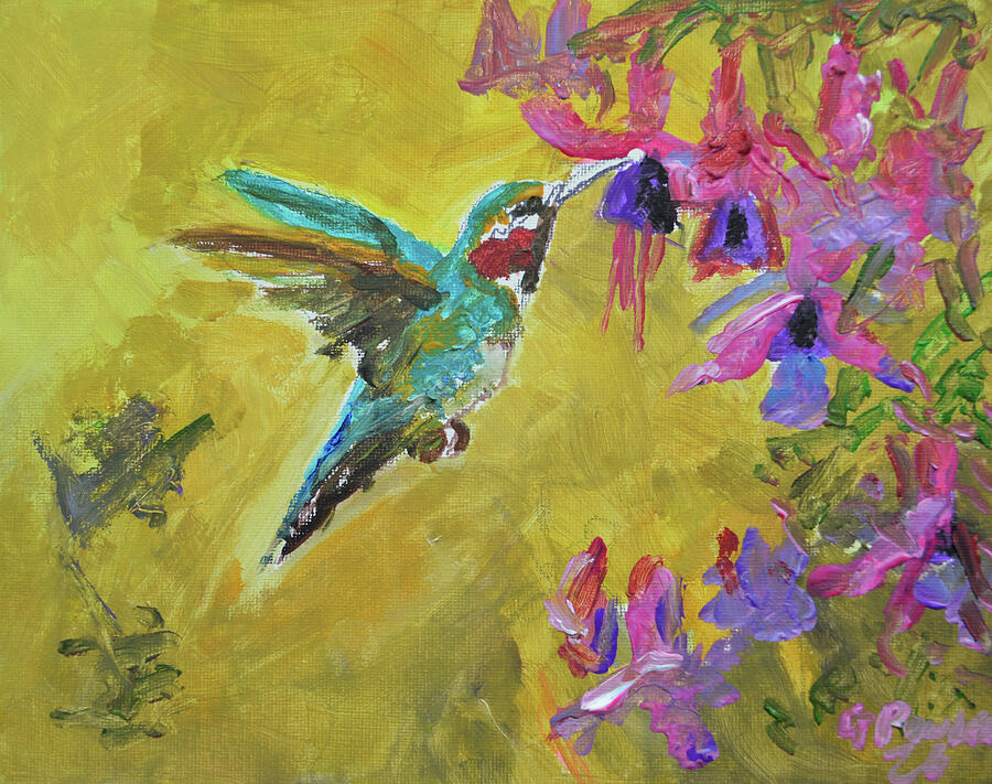 Hummingbird Among Blossoms Painting