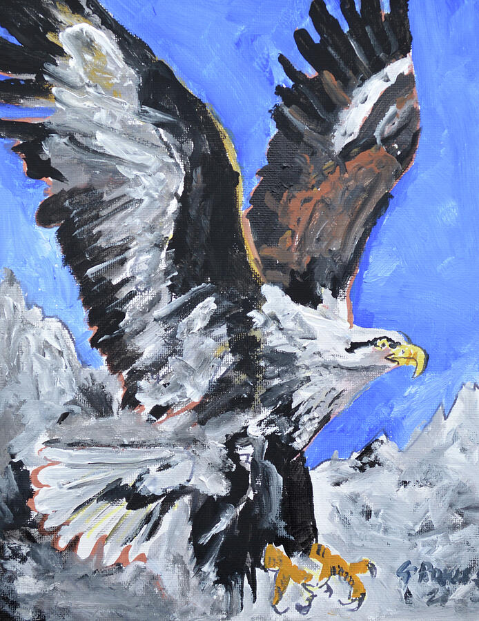 Majestic Eagle Soaring Over Mountains