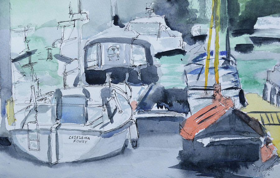 Oulton Broad Boatyard | Original Watercolour and Ink Marine Painting