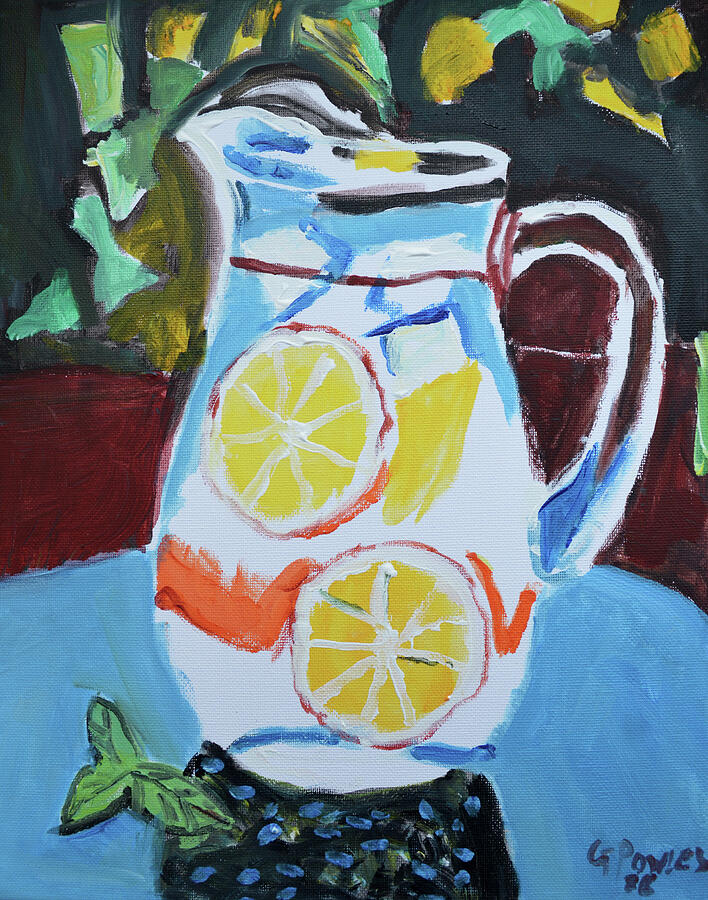 Sun-Drenched Lemon Pitcher Colourful Still Life