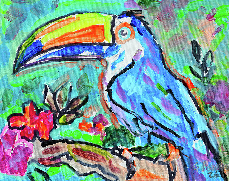 Toucan in the Jungle Painting