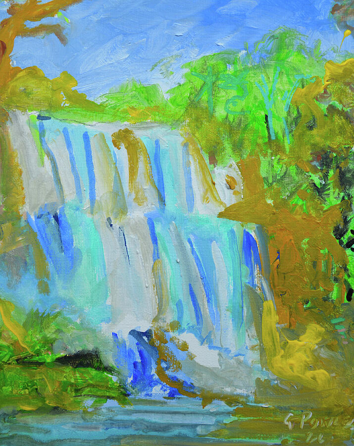 Tropical Waterfall in Paradise Amidst Lush Foliage