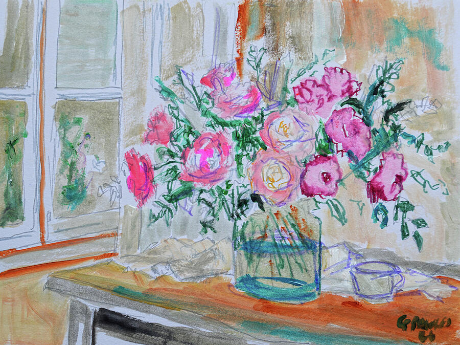 Floral Bouquet by the Window Painting