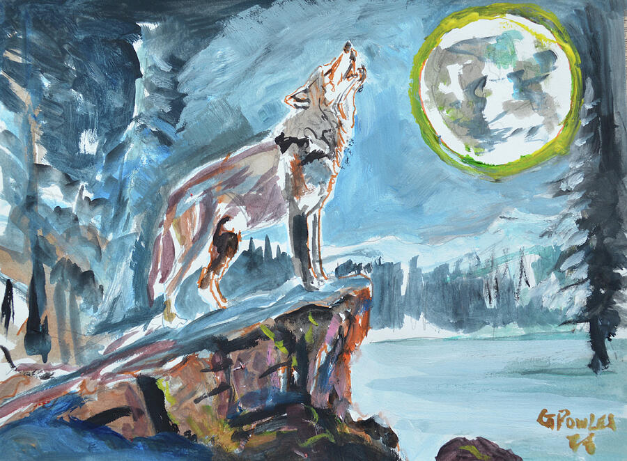 Wolf Howling at the Moon