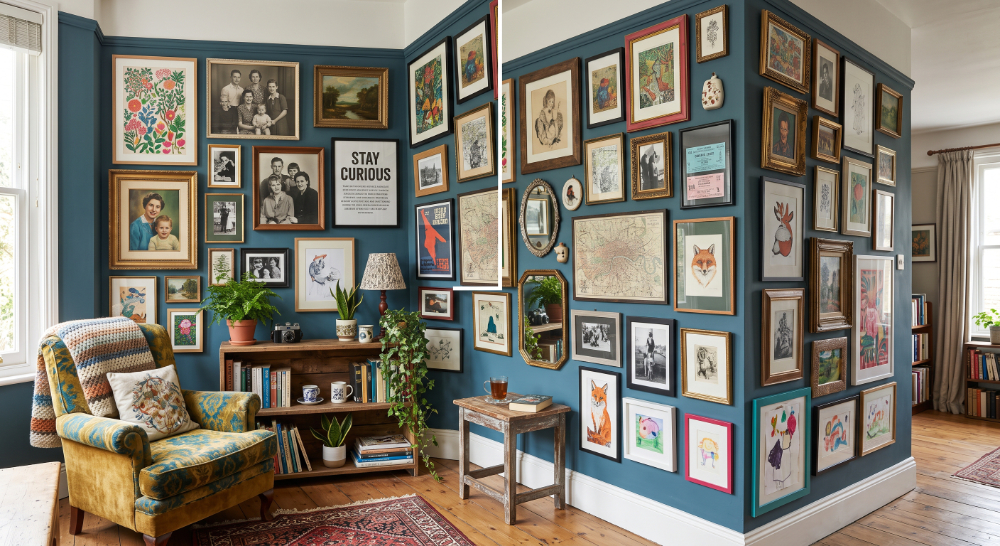 Eclectic Corner Picture Wall