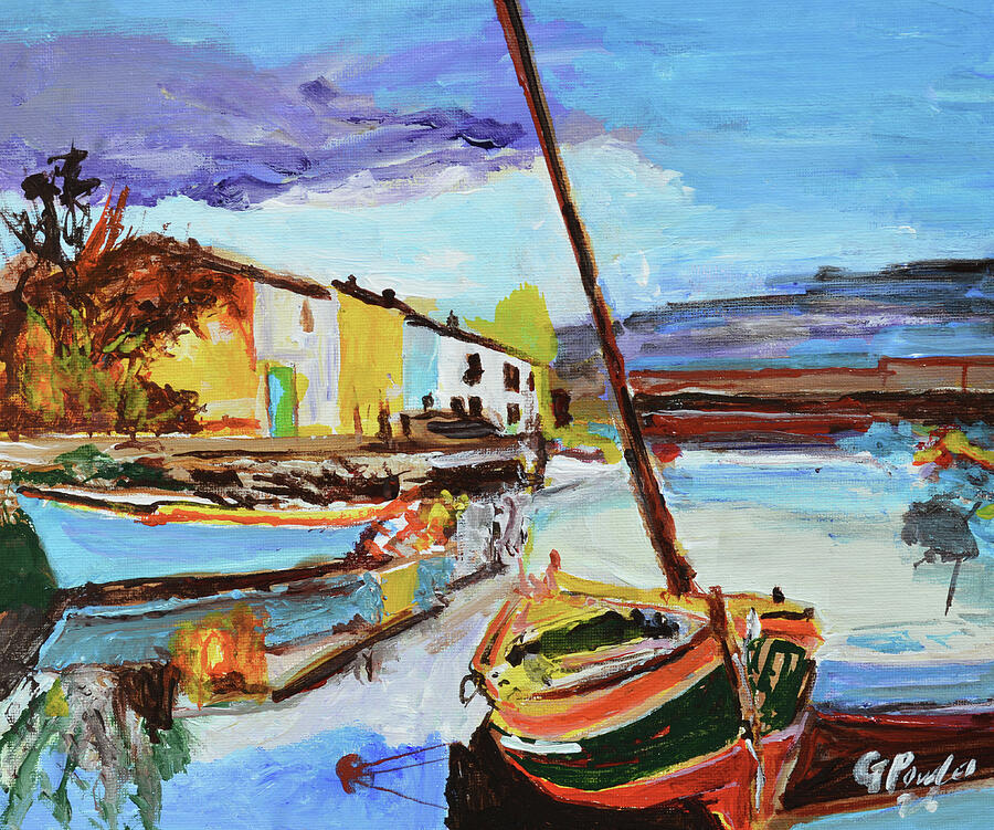 Harbour Quayside | Original Coastal Boat Impressionist Acrylic Painting
